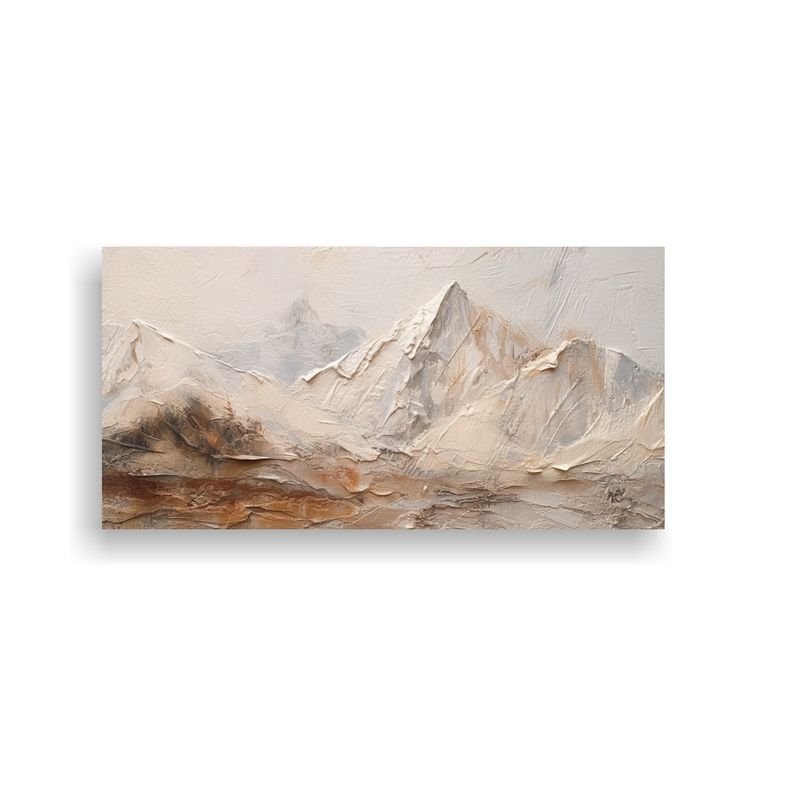 GENERICO - Pintura De Paisaje Montañoso En Blanco Marrón 80x40 Cm