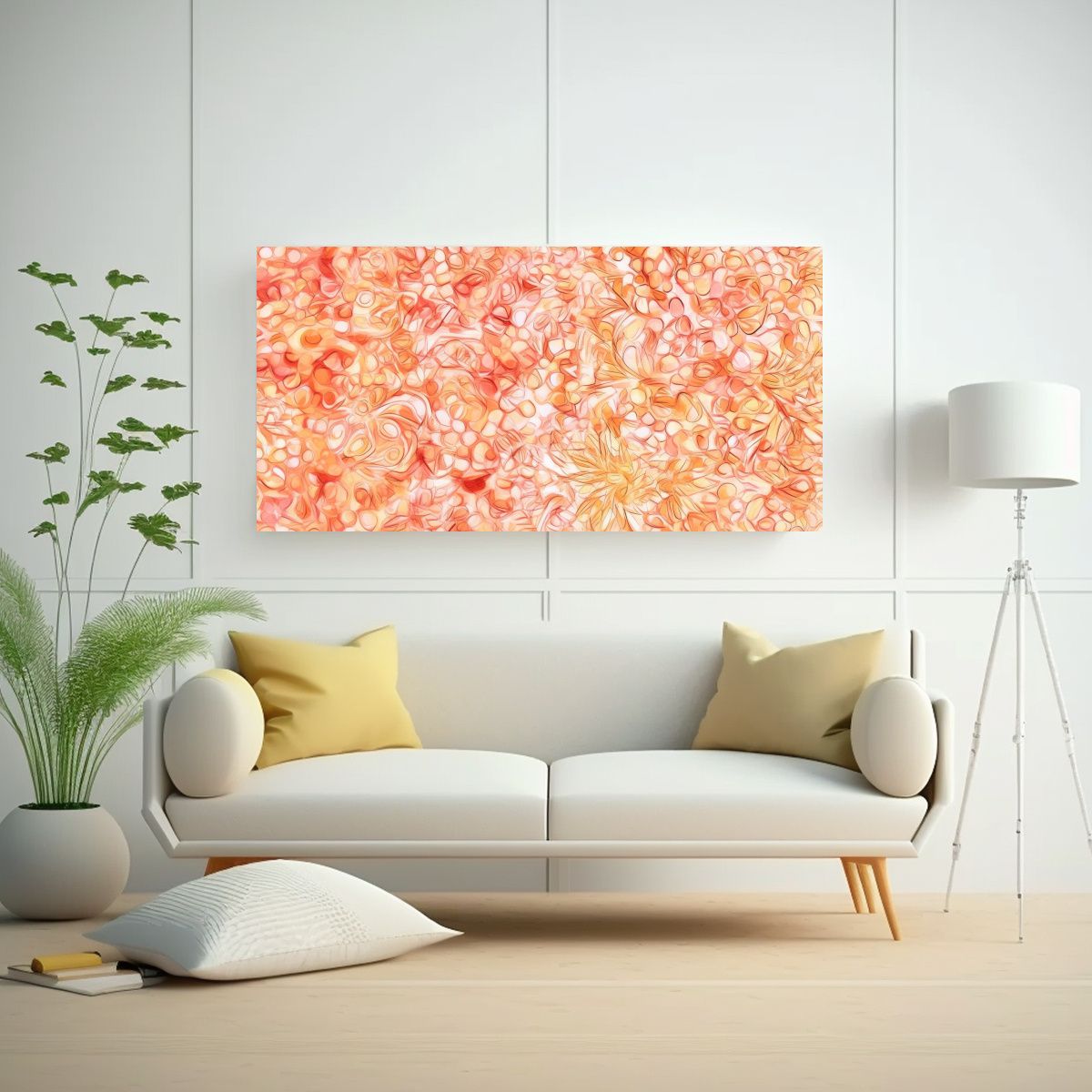 GENERICO - Cuadro Mandala En Tonos Melocotón Con Expresión 100x50 Cm