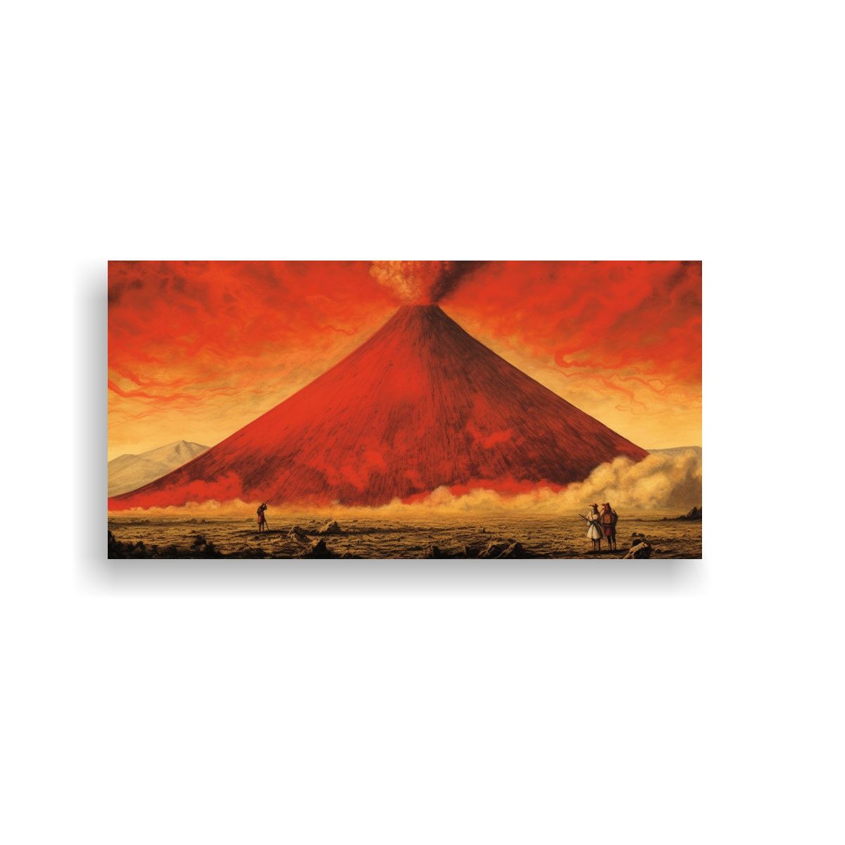 GENERICO - Cuadro Decorativo Estilo Artesanal Erupción Del 100x50 Cm