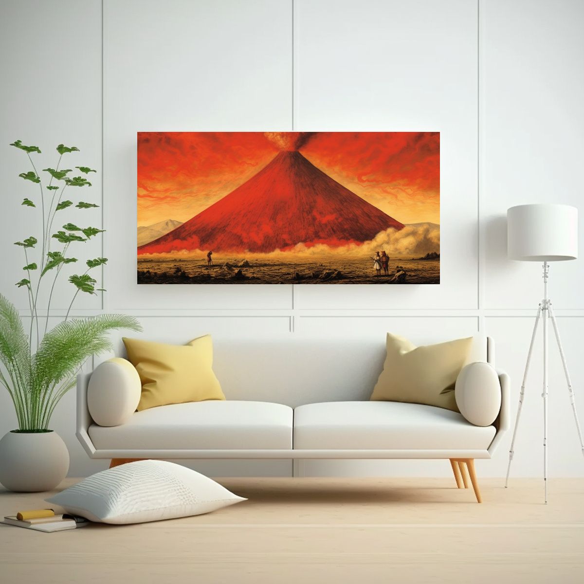 GENERICO - Cuadro Decorativo Estilo Artesanal Erupción Del 100x50 Cm