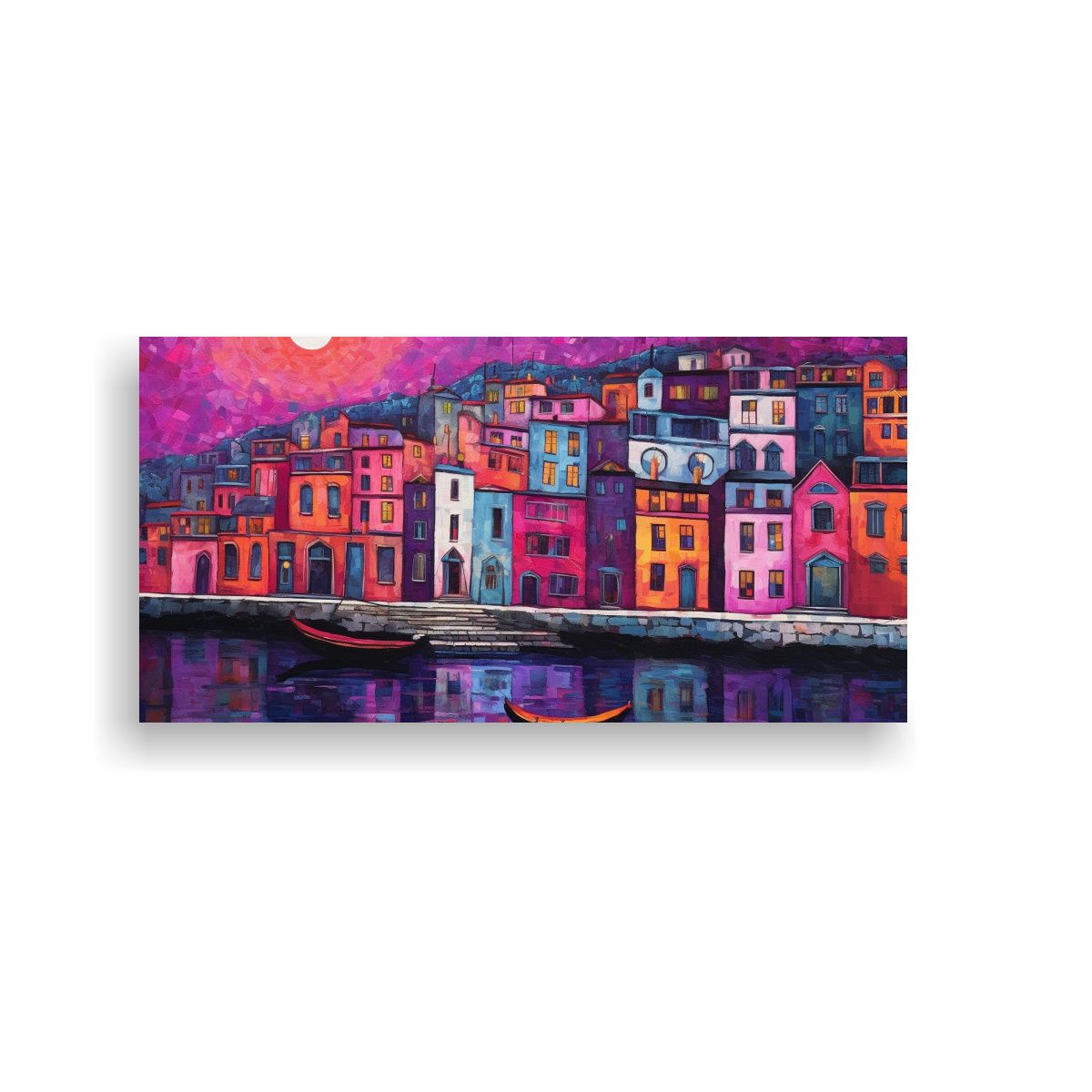 GENERICO - Cuadros Decorativos Estilo Movimiento En Violeta 100x50 Cm