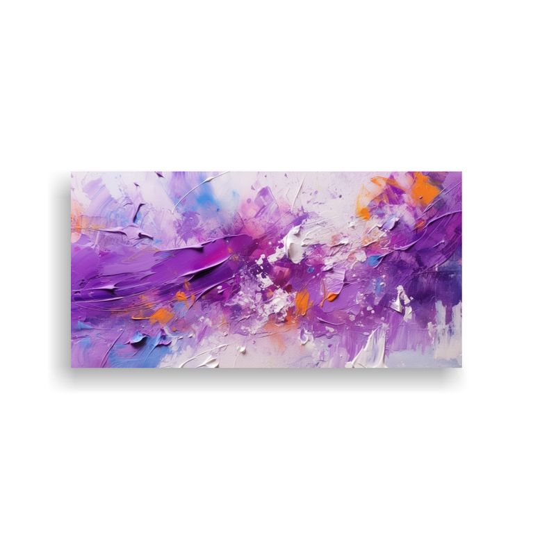 GENERICO - Pintura Abstracta Multicolor Con Textura Púrpura 60x30 Cm