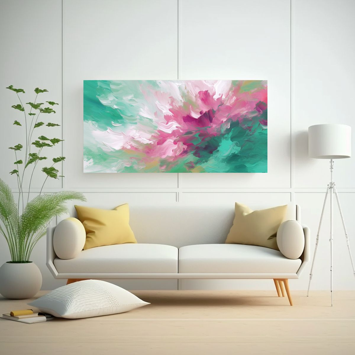 GENERICO - Pinturas Decorativas Abstractas Hermosas En Rosa 60x30 Cm