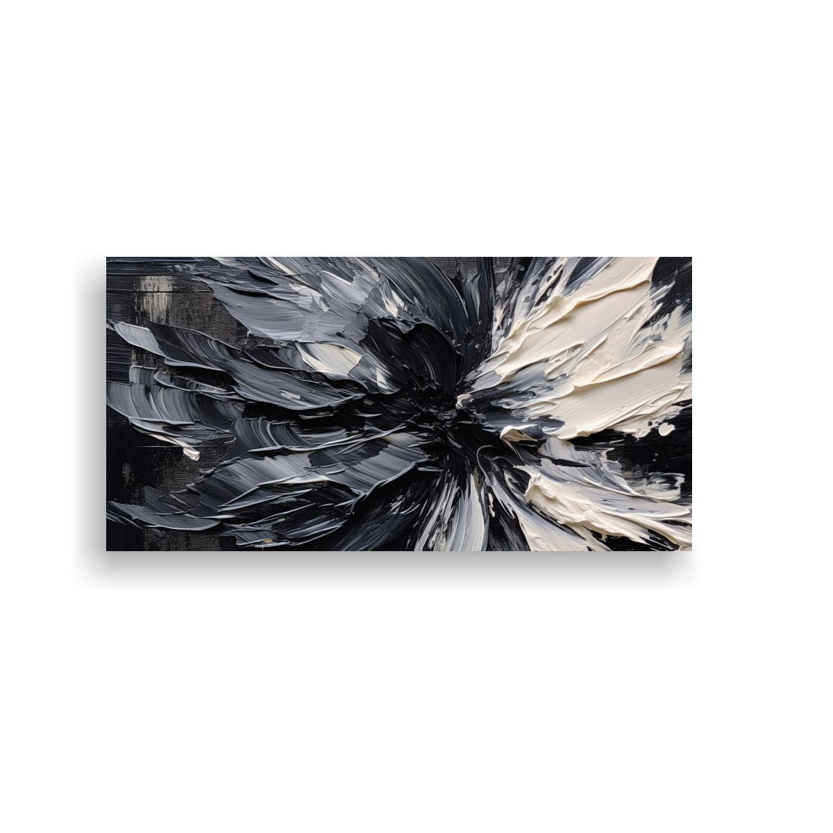 GENERICO - Pintura Acuarela Abstracta Con Flores Negras Para 60x30 Cm