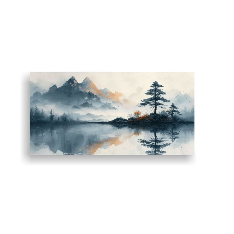 GENERICO - Pintura Paisajística Artesanal De Líneas 60x30 Cm