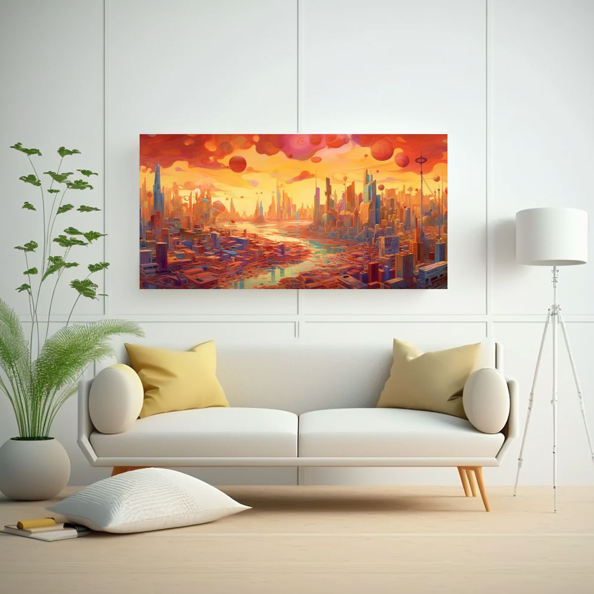 GENERICO - Cuadro Moderno De Impacto Visual De Una Ciudad 80x40 Cm