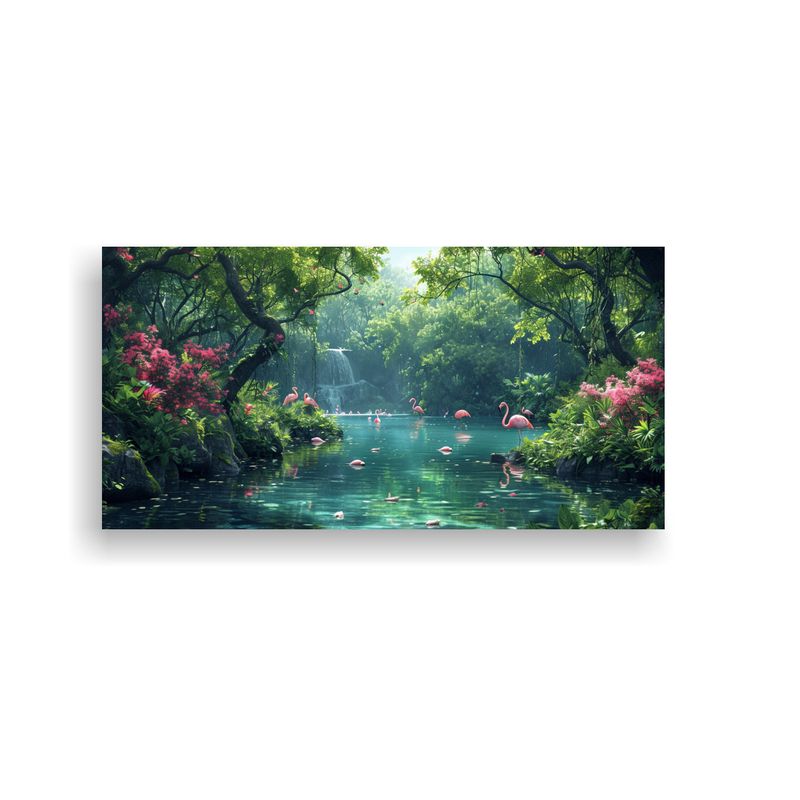 GENERICO - Pintura De Pared Naturaleza Con Aves En Río 80x40 Cm