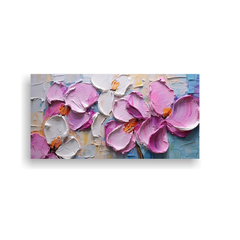 GENERICO - Pintura Abstracta De Orquídeas En Dormitorio 60x30 Cm