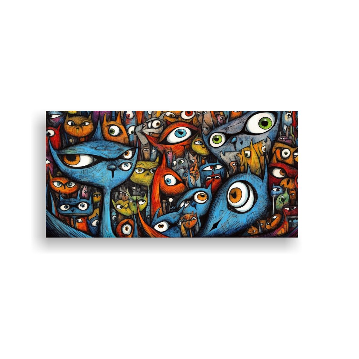 GENERICO - Cuadro Creativo Personalidad Gatos Locos Por 60x30 Cm
