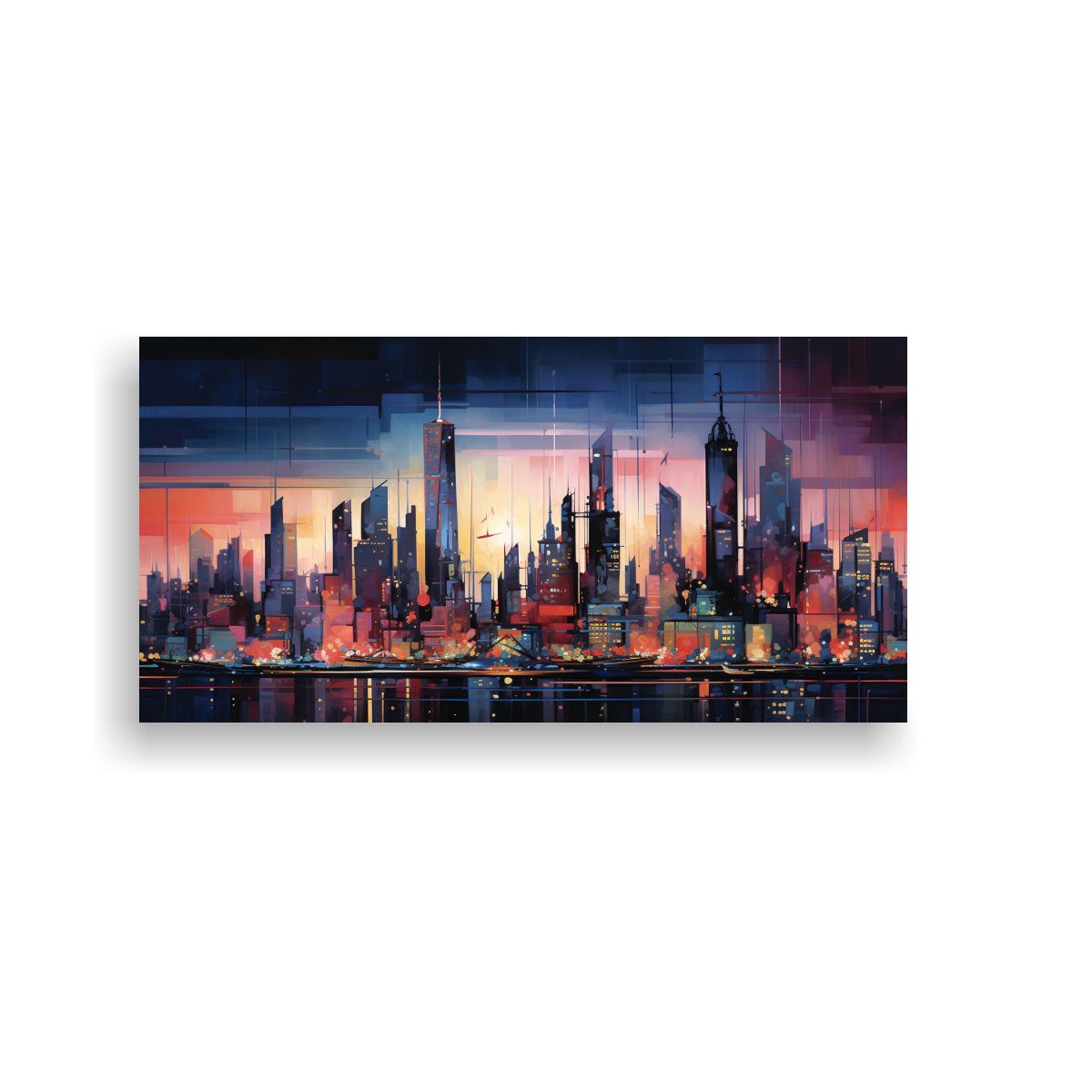 GENERICO - Cuadro Abstracto Para Comedor Representación 60x30 Cm