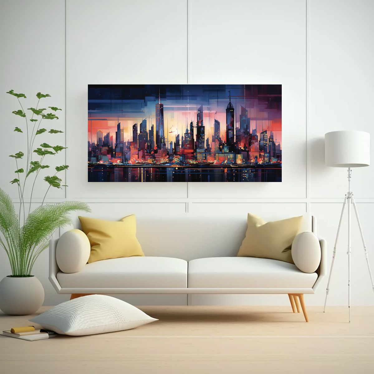 GENERICO - Cuadro Abstracto Para Comedor Representación 60x30 Cm