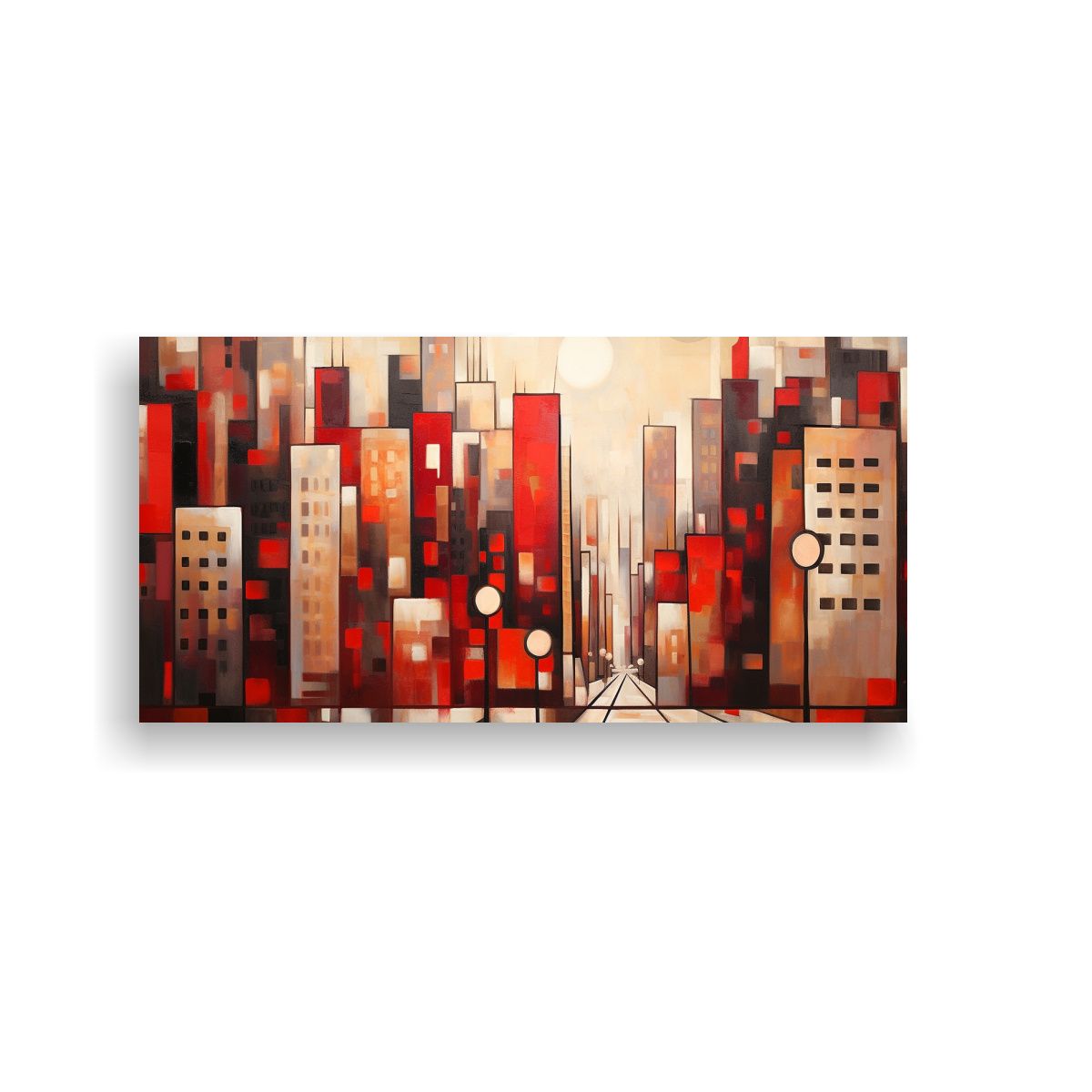 GENERICO - Cuadro Vintage Estilo Cubista De Linda Archer 80x40 Cm