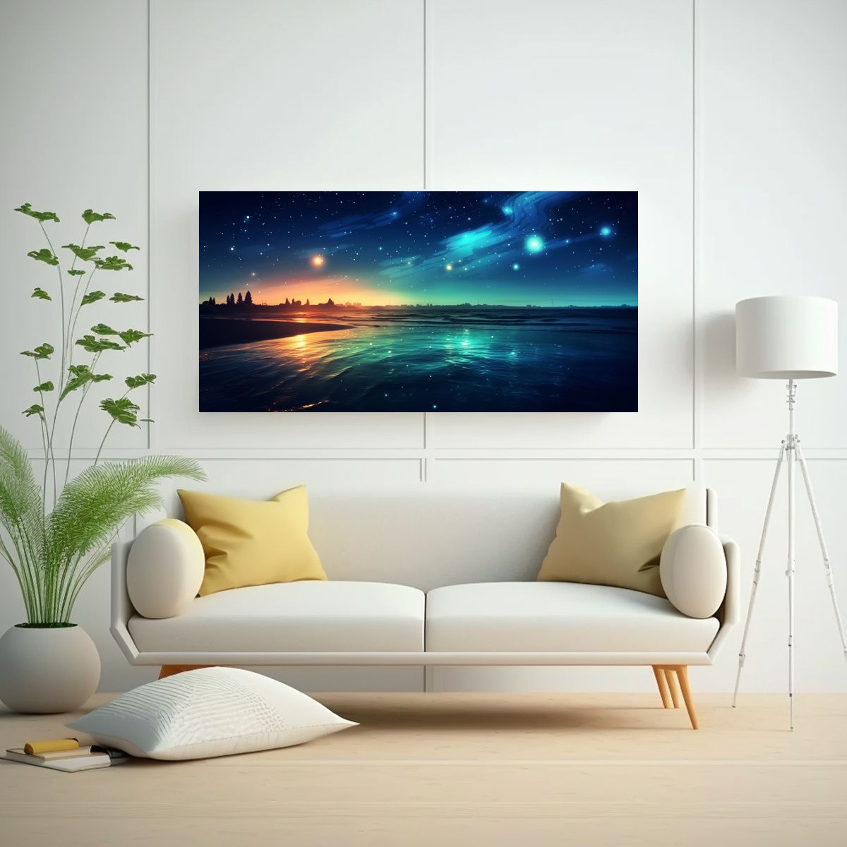 GENERICO - Pinturas De Decoración Mar Nocturno Estrellas 100x50 Cm