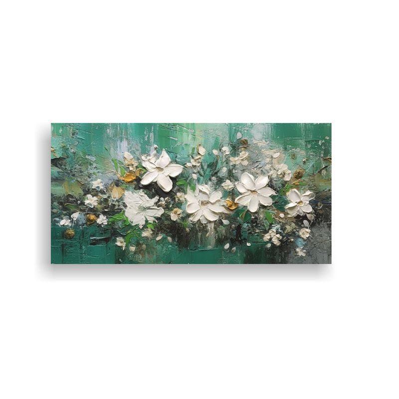 GENERICO - Cuadro De Tela Decorativo Con Flores Abstractas 80x40 Cm