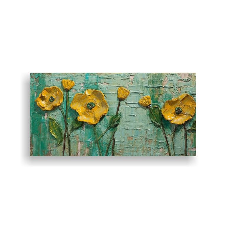 GENERICO - Flores Decorativas Pintadas En Blanco 80x40 Cm