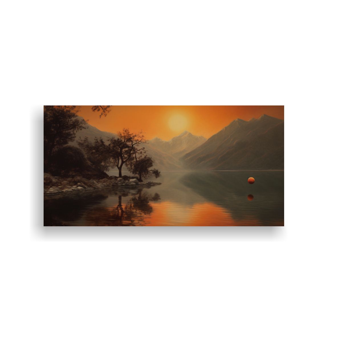 GENERICO - Pintura De Arte Intenso Naranjas Y Rojos Frente 60x30 Cm