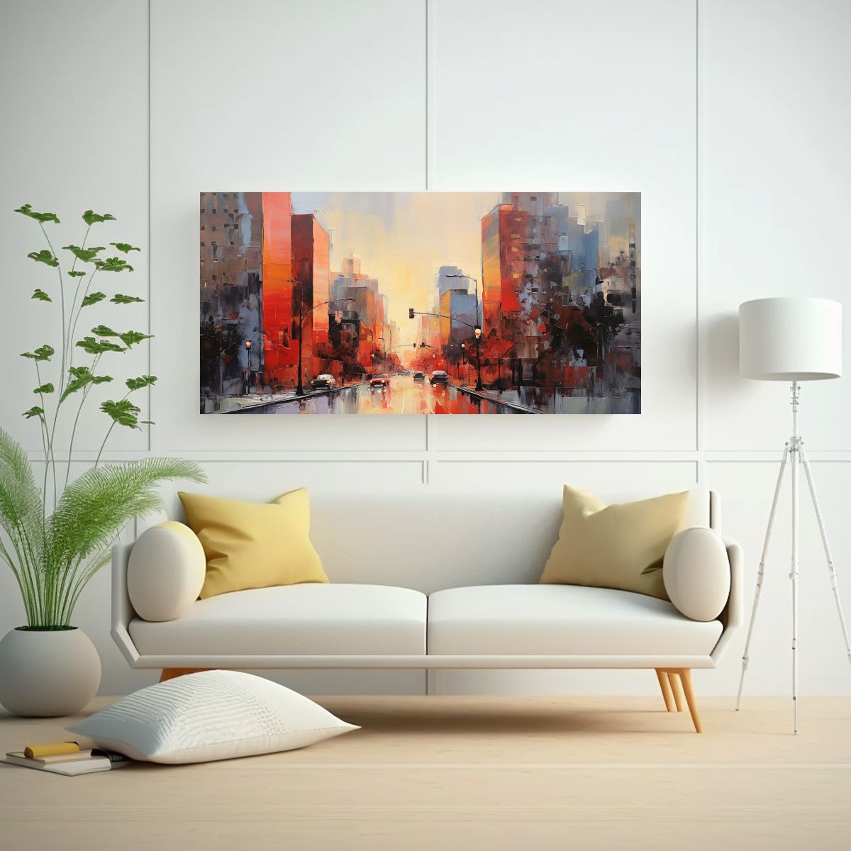 GENERICO - Pintura Acrílica Ciudad Moderna Armonía 100x50 Cm