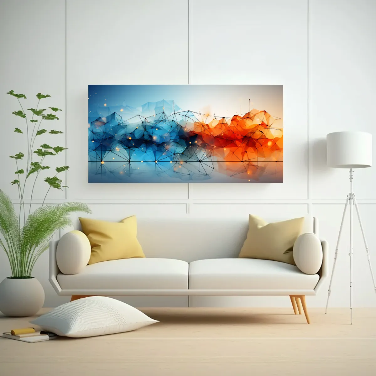 GENERICO - Cuadros Abstractos Generados Por Blockchain Para 80x40 Cm