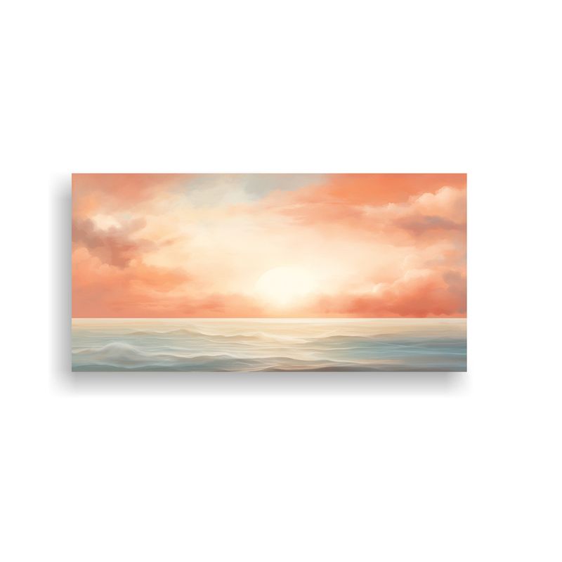 GENERICO - Cuadro Abstracto Costa Puesta De Sol En Tonos 60x30 Cm