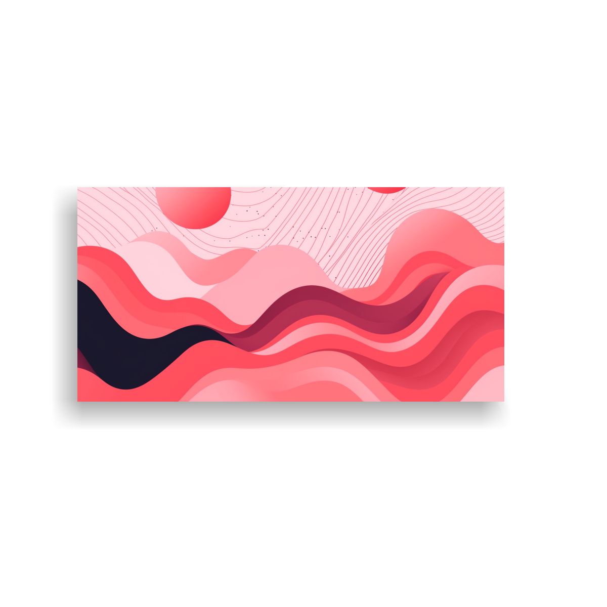 GENERICO - Cuadro Impreso Colorido En Fondo Rosa Abstracto 80x40 Cm