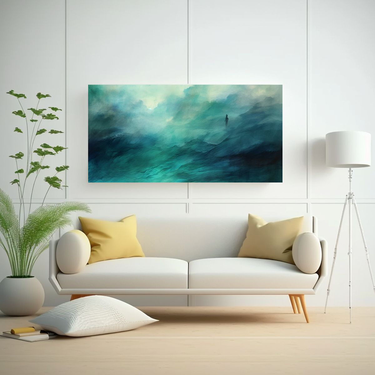 GENERICO - Fondo Acuarela Estilo Oscuro Para Decoración 100x50 Cm