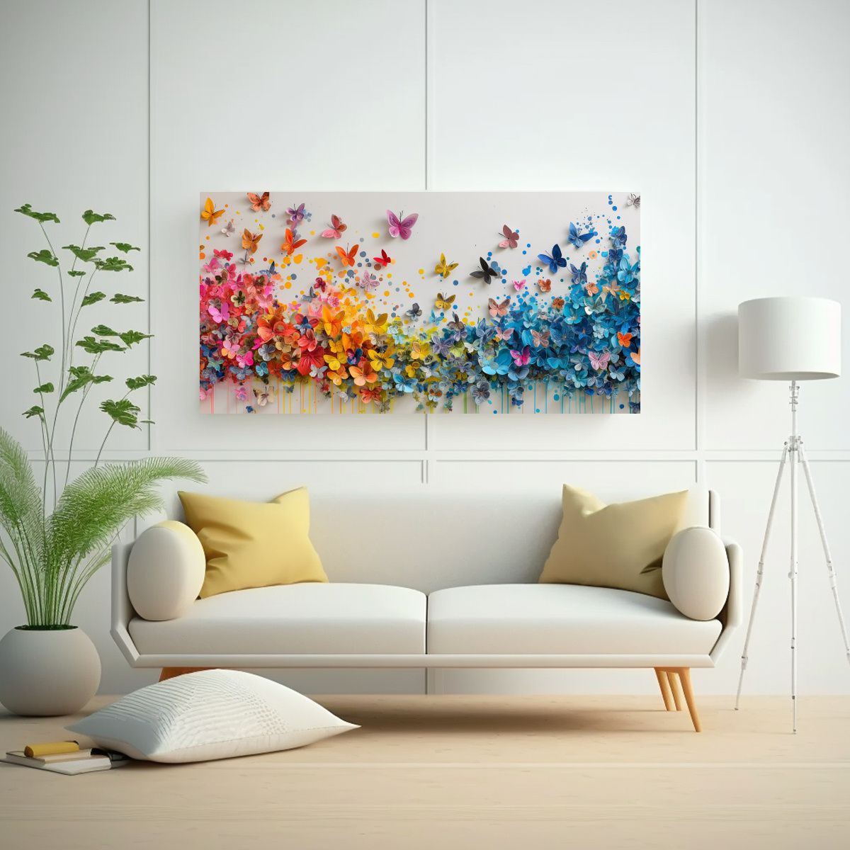 GENERICO - Cuadros Mariposas Papel Abstracto Por Anita M 80x40 Cm