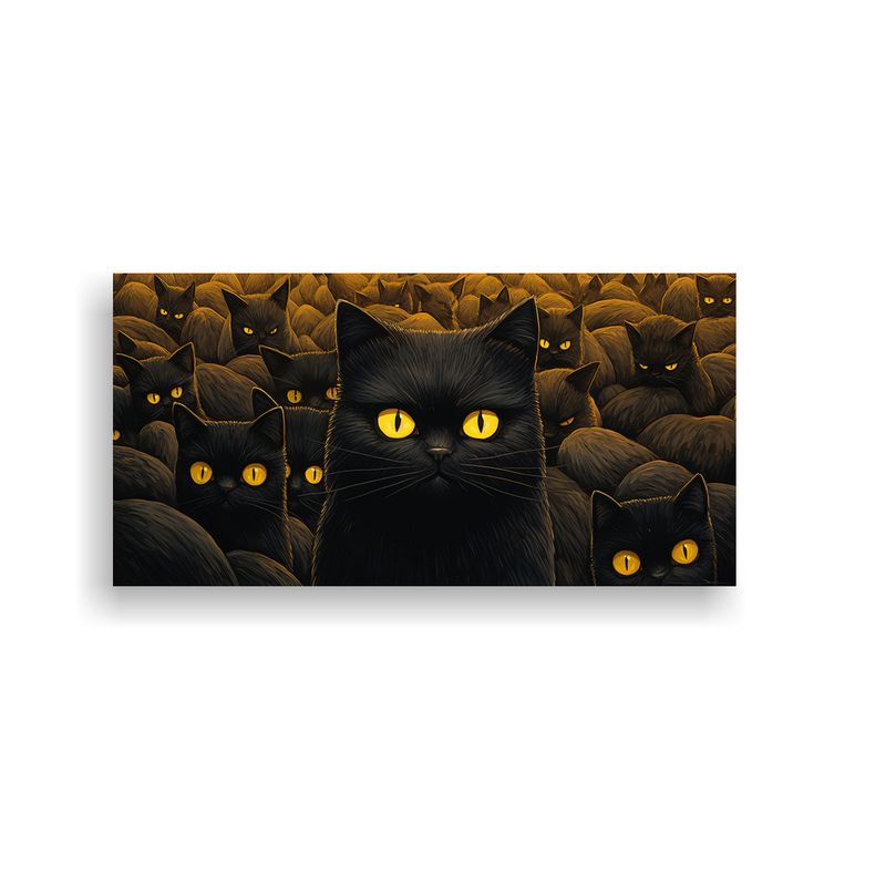 GENERICO - Pinturas Decorativas Modernas De Gatos En Blanco 100x50 Cm