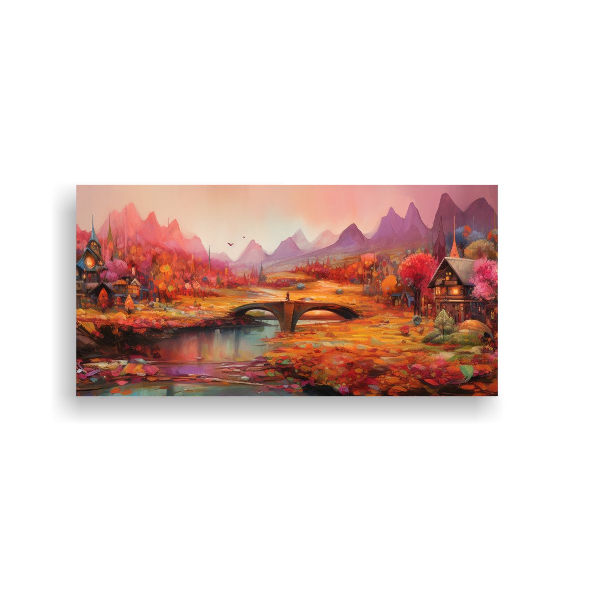 GENERICO - Pintura Acuarela Vitalidad Un Mundo Mágico De 100x50 Cm