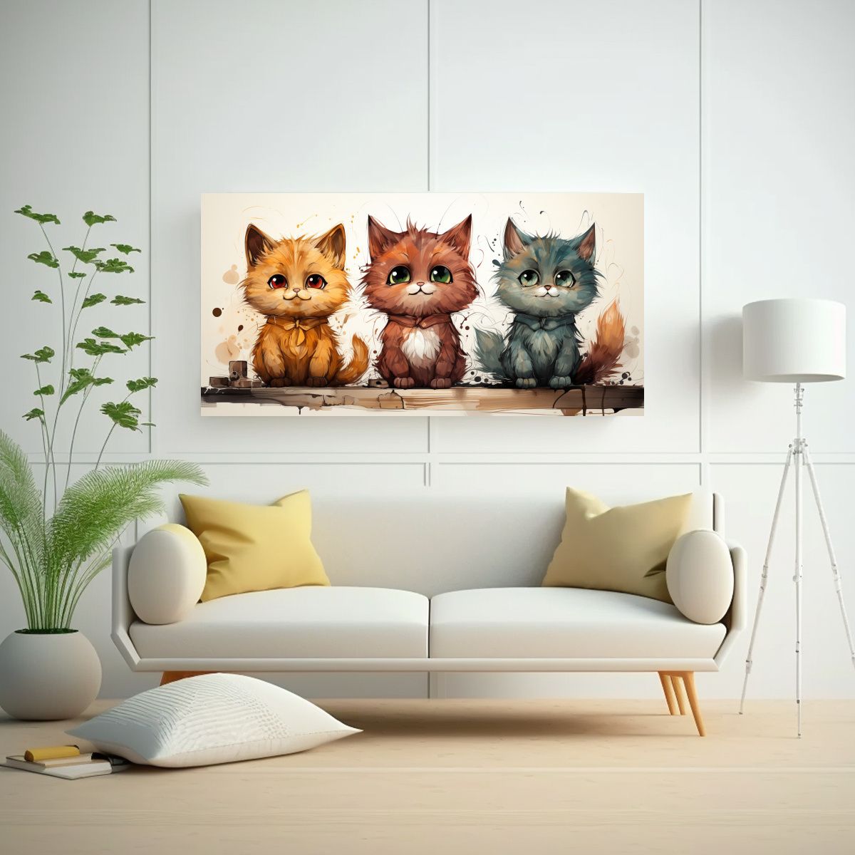 GENERICO - Diseño Moderno De Personajes Tres Amigos 60x30 Cm