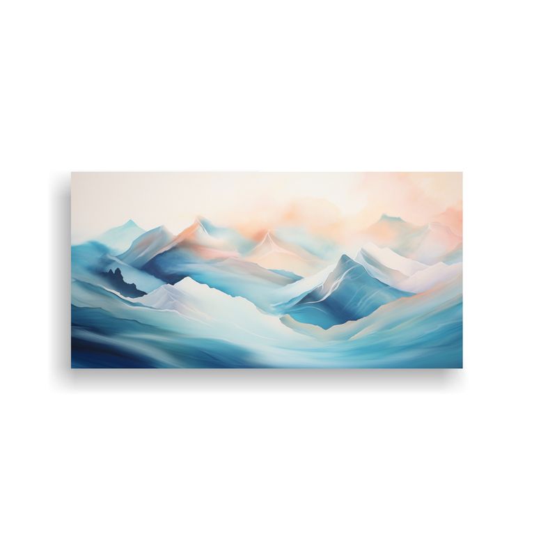 GENERICO - Paisaje Montañoso Sereno Cuadro Abstracto 100x50 Cm