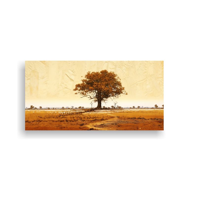 GENERICO - Pintura En Bastidor De árbol Creciendo En Campo 80x40 Cm