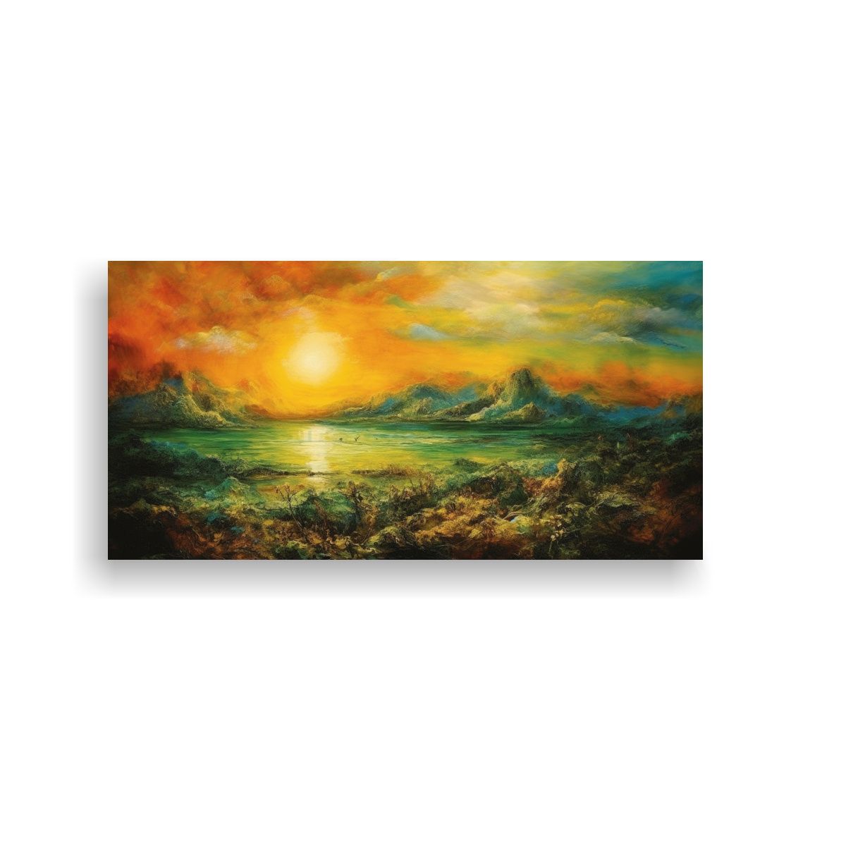GENERICO - Paisaje Inspirador Pintado Por Affandi 60x30 Cm