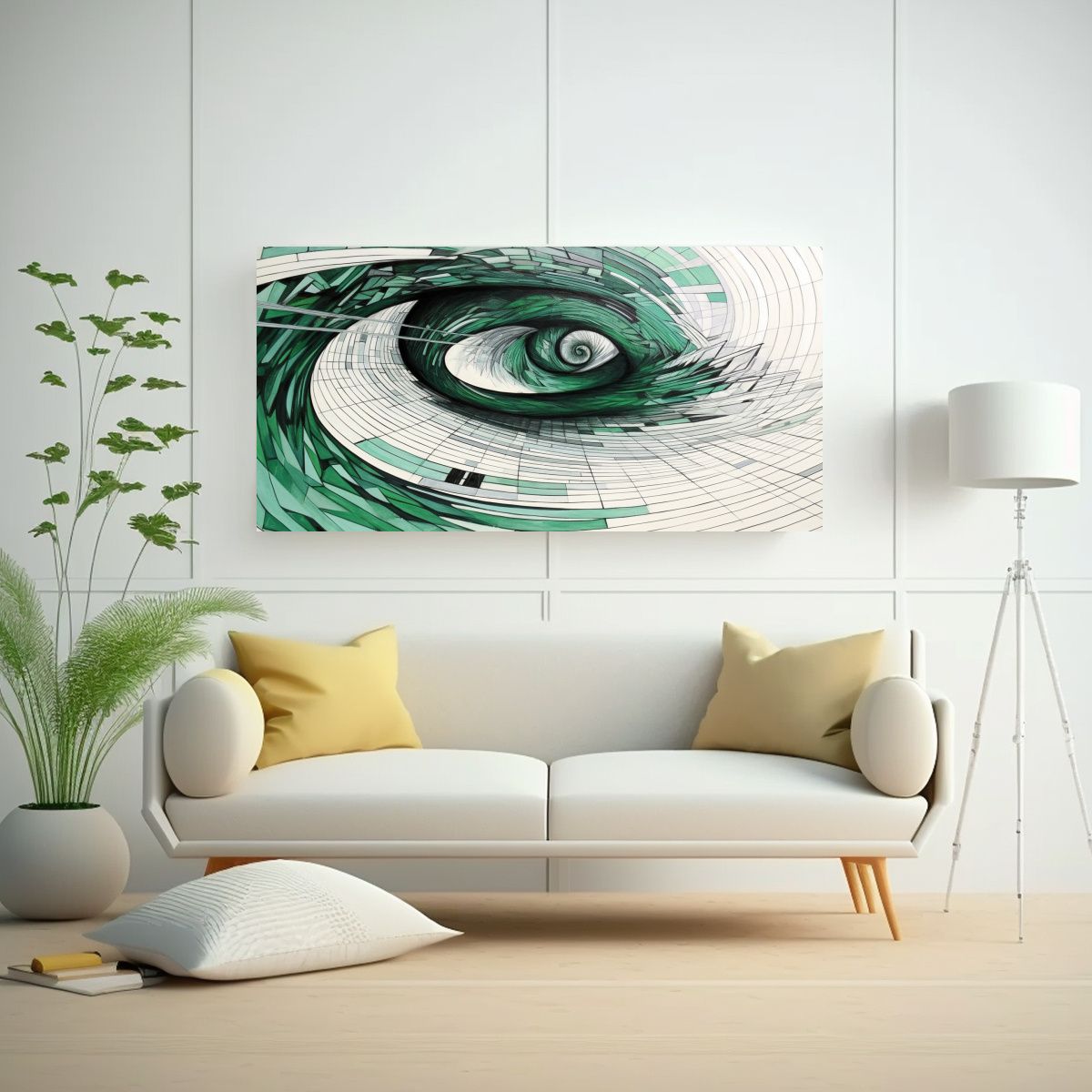 GENERICO - Cuadro Decorativo Vanguardia Simetría Espiral 60x30 Cm
