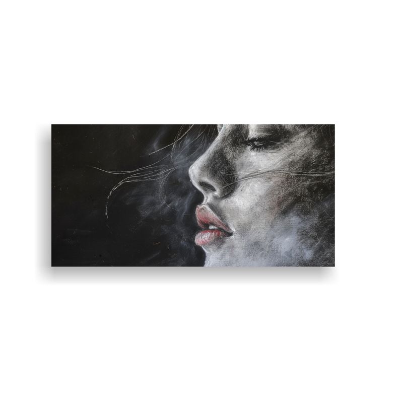GENERICO - Arte Moderno Calidad Alta Dibujo Tiza Mujer 73 60x30 Cm