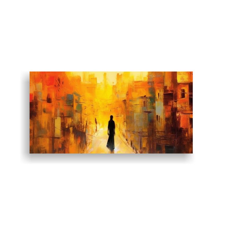 GENERICO - Cuadro Abstracto Mujer árabe Elegante Para 100x50 Cm