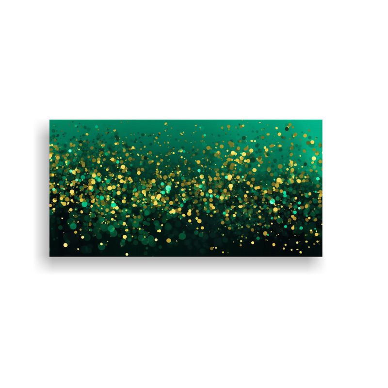 GENERICO - Cuadro De Pared Verde Con Brillo Dorado Para 80x40 Cm