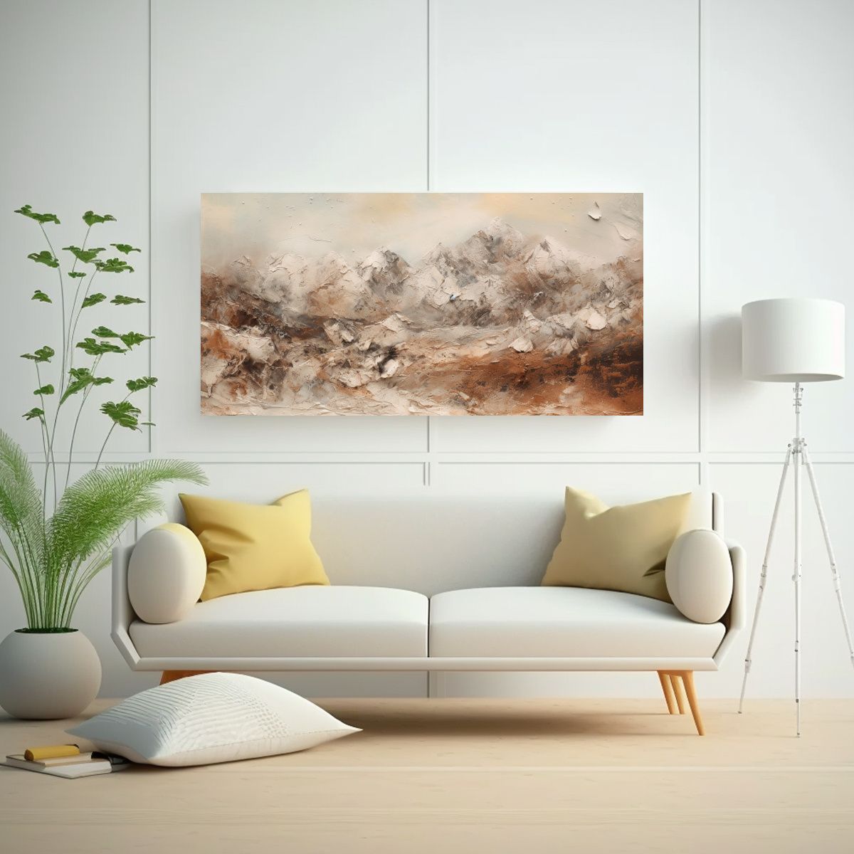 GENERICO - Cuadro Decorativo Abstracto De Montañas En 60x30 Cm