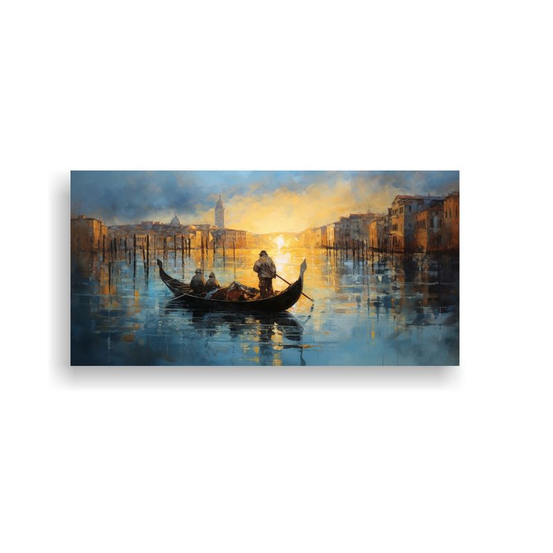 GENERICO - Pintura Abstracta Góndola Veneciana Vibrante 60x30 Cm
