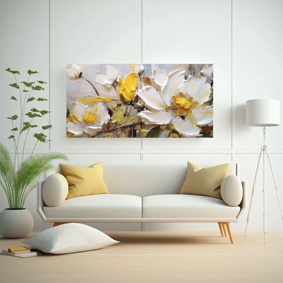 GENERICO - Pinturas De Decoración De Flores Amarillas Y 100x50 Cm
