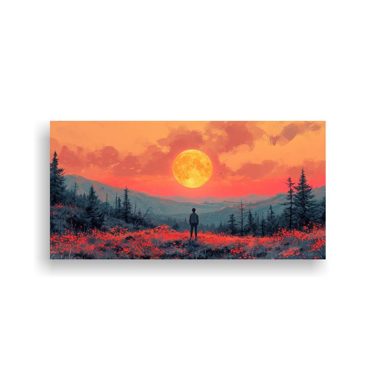 GENERICO - Cuadro En Bastidor Vintage Paisaje Norte De 60x30 Cm