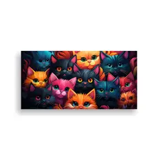 GENERICO - Cuadro Inspirador De Colores Y Patrón De Gato En 80x40 Cm