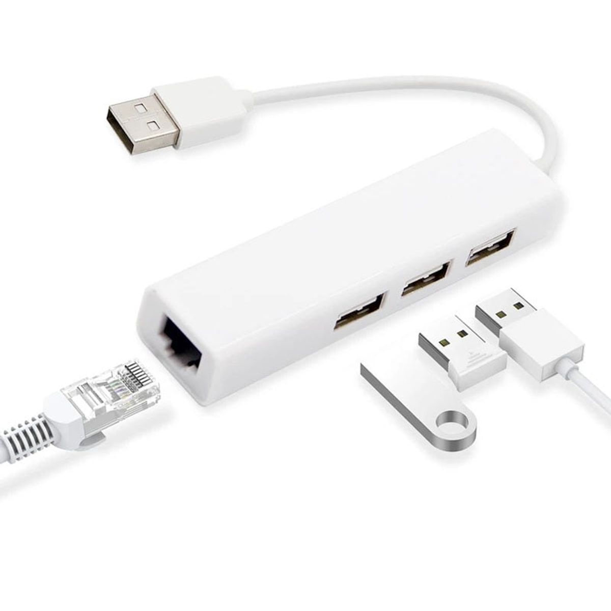 EON - Hub Adaptador Usb 2.0 A Ethernet Rj45 4 Puertos