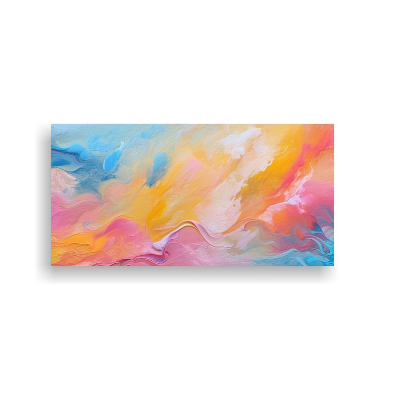 GENERICO - Cuadro Abstracto Lienzo Finas Líneas Acuarela 100x50 Cm