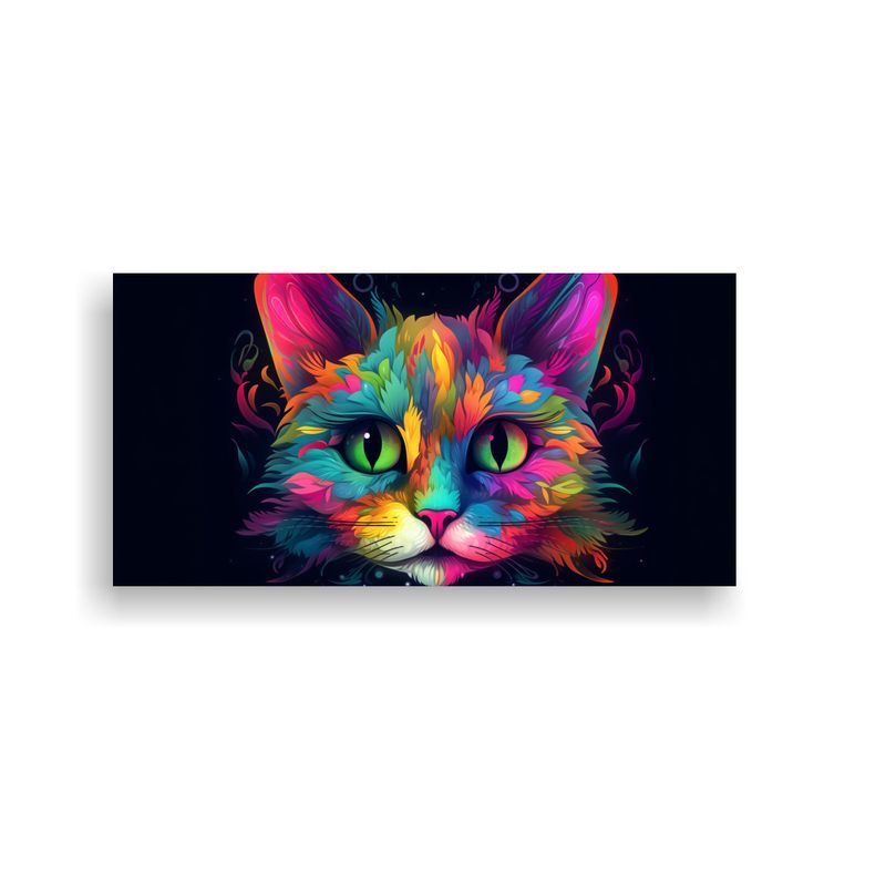 GENERICO - Cuadros Decorativos De Gatos Psicodélicos 100x50 Cm