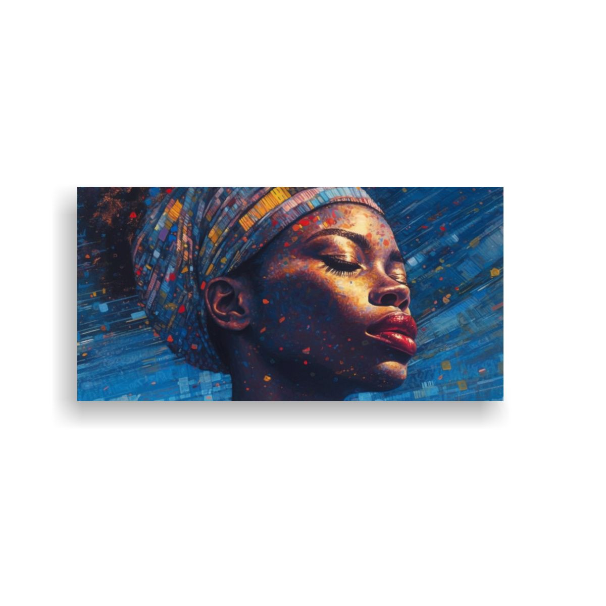 GENERICO - Pintura Africana Joven Con Música Colorida Para 80x40 Cm