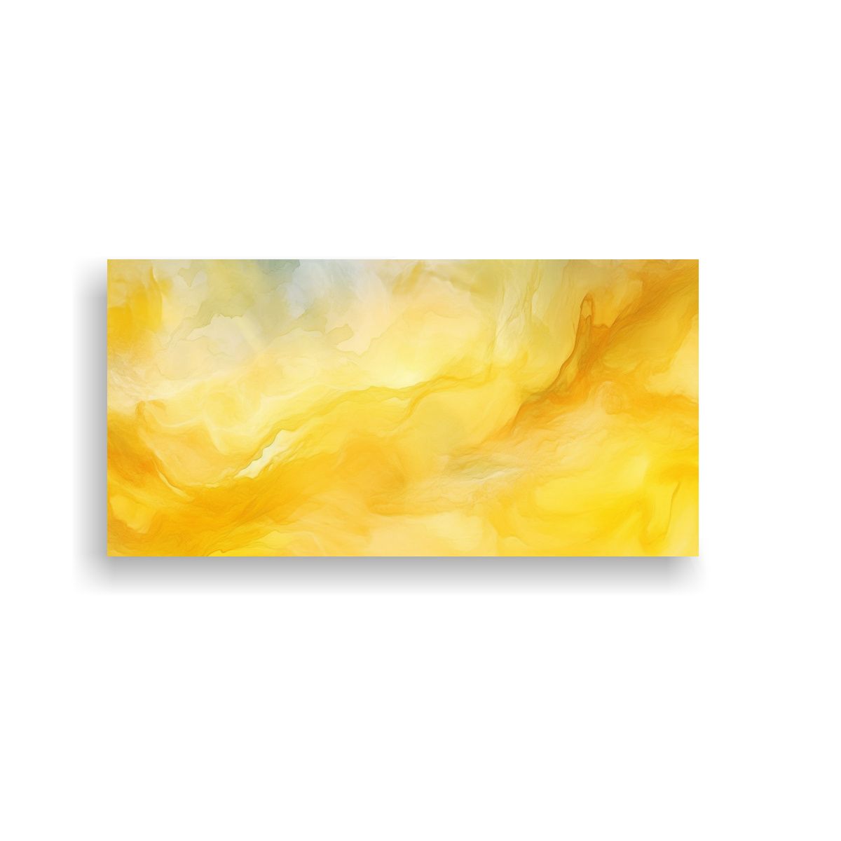 GENERICO - Cuadro Abstracto En Acuarela Amarillo Suave De 80x40 Cm