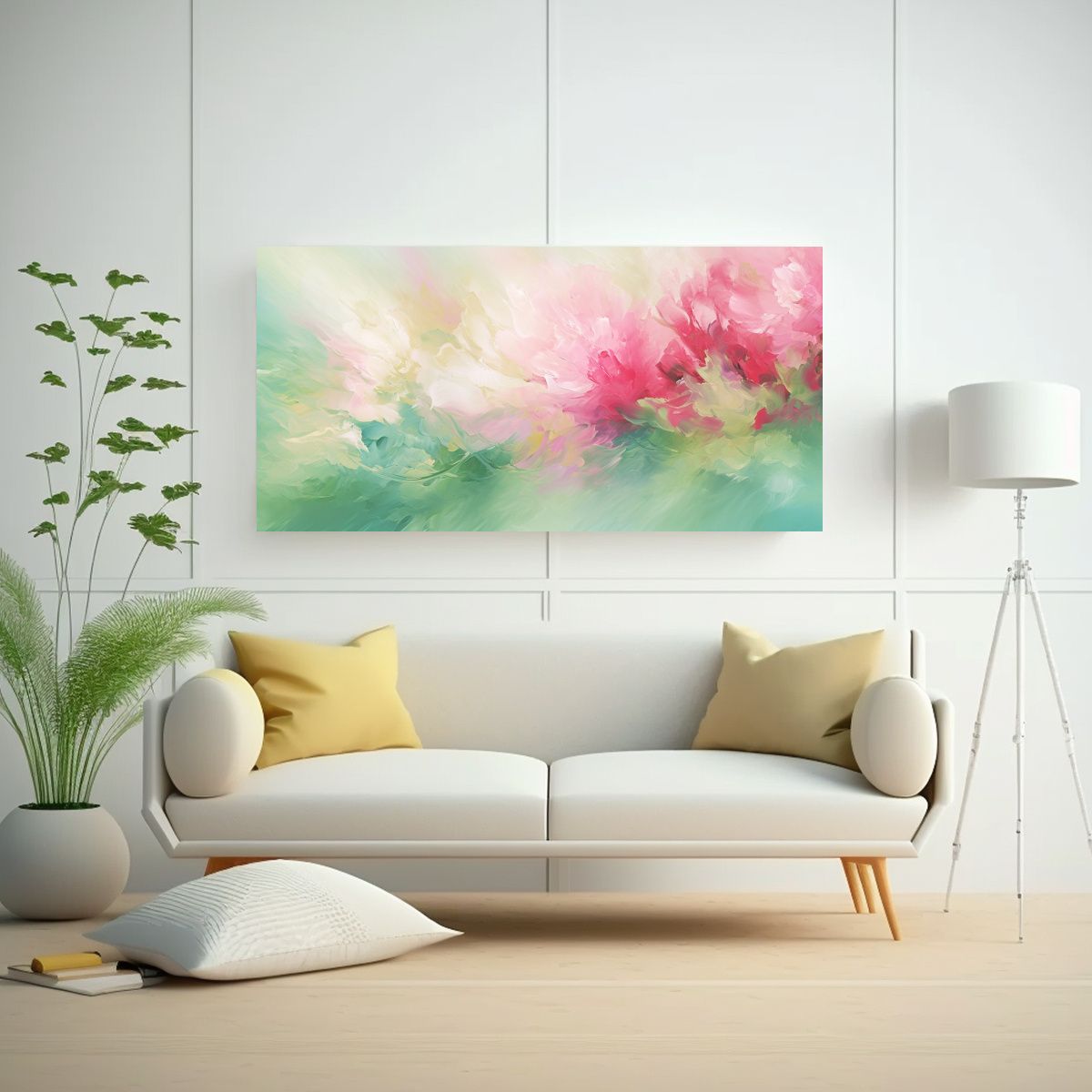 GENERICO - Pinturas Decorativas De Flores Abstractas En Rosa 80x40 Cm