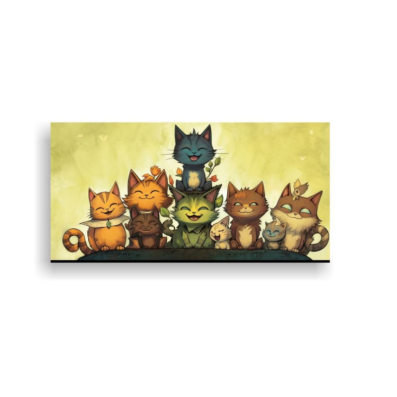 GENERICO - Pinturas Decorativas De Gatos En Textura 100x50 Cm