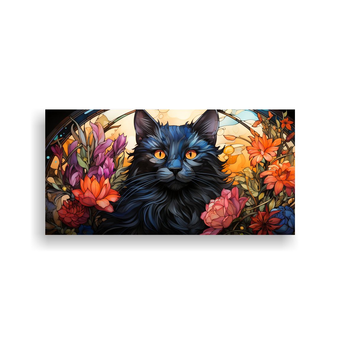 GENERICO - Pinturas De Decoración De Vidrieras De Gatos 100x50 Cm