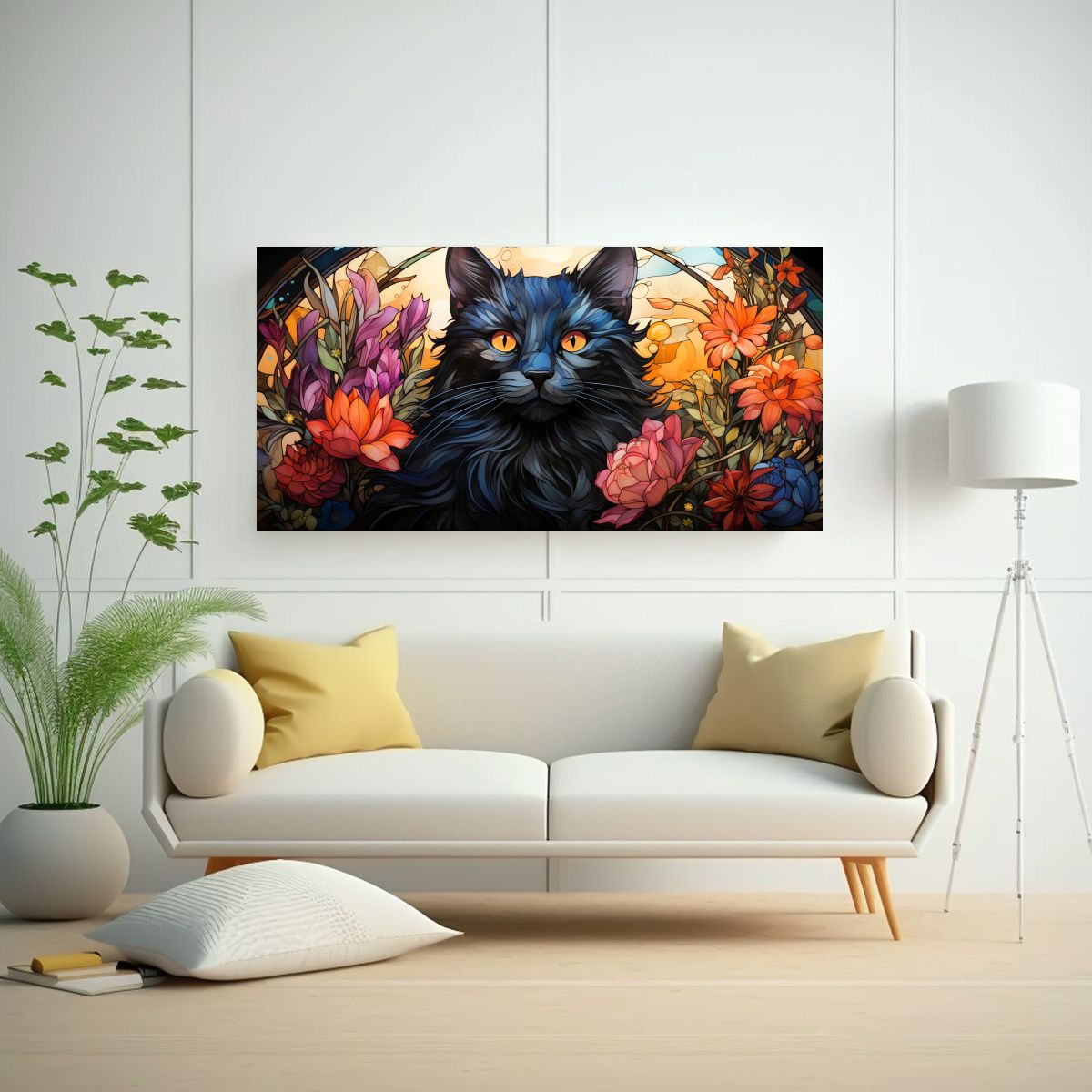 GENERICO - Pinturas De Decoración De Vidrieras De Gatos 100x50 Cm